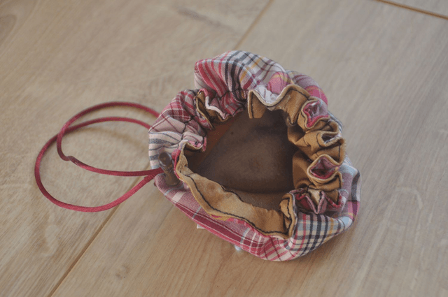 Pochette bourse -- Rose carreau